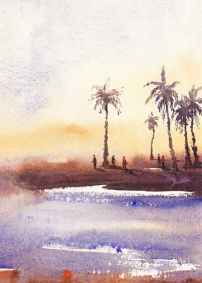 Village Scenery Drawing